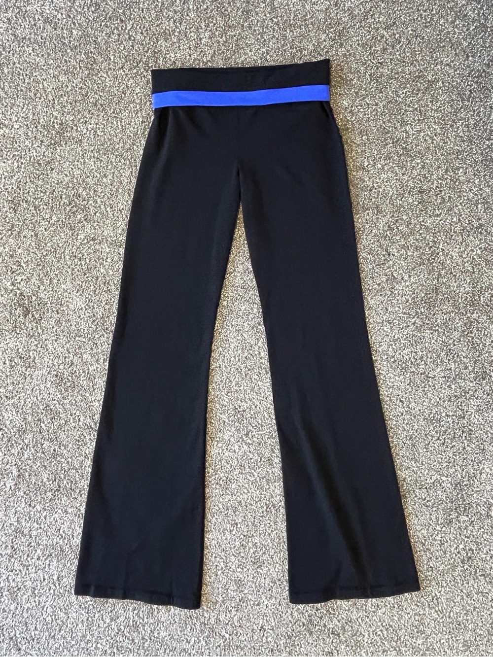 lululemon athletica Black Foldover Groove Pants with Blue Waistband Size 8 - Picture 5 of 9
